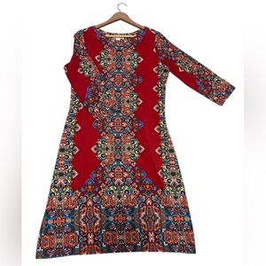 London Times Size 14 poly/spandex boho dress in excellent near new condition